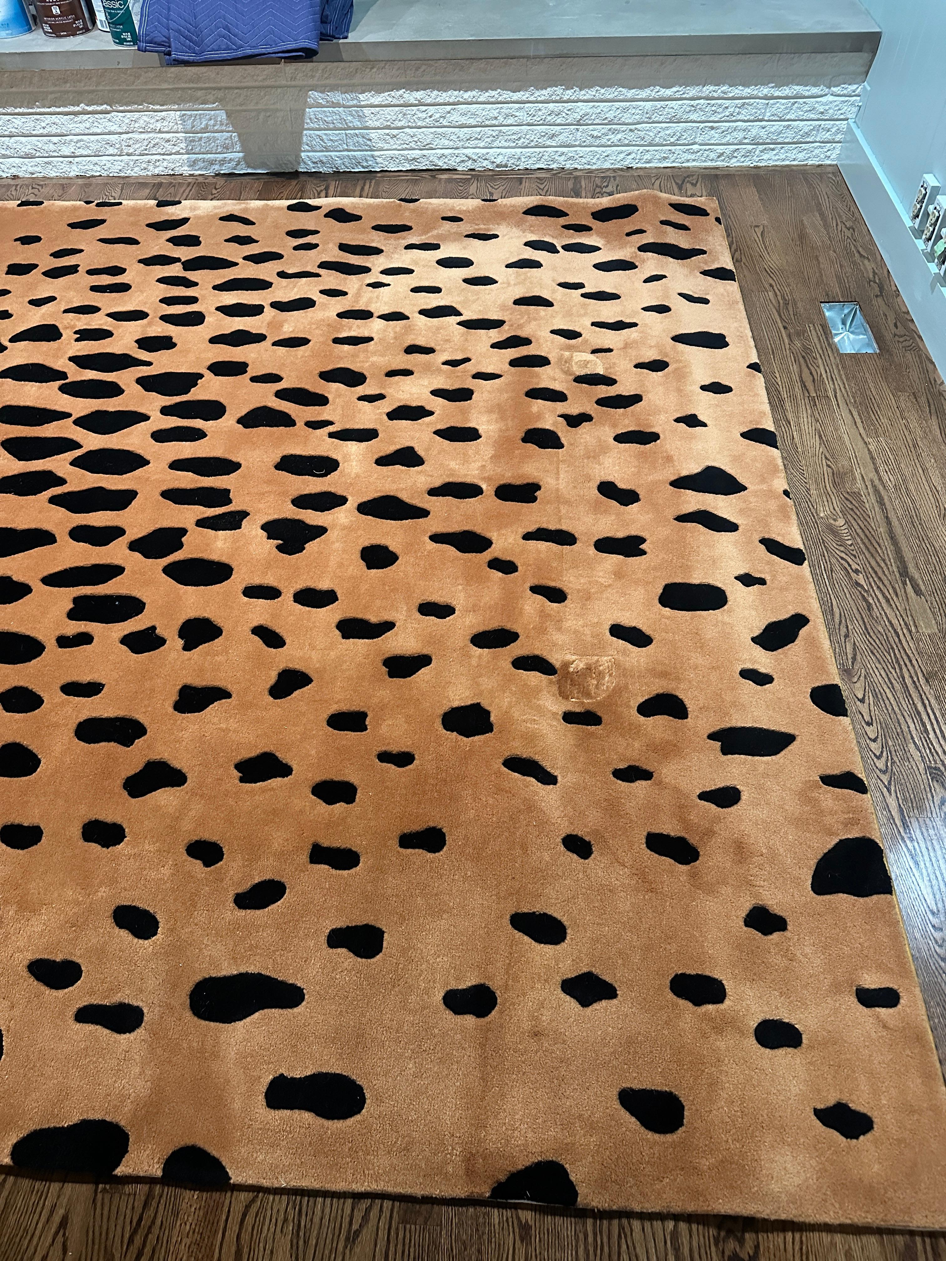 Alfombra gruesa grande con estampado de guepardo - 12,5 x 9,5 Textil en venta
