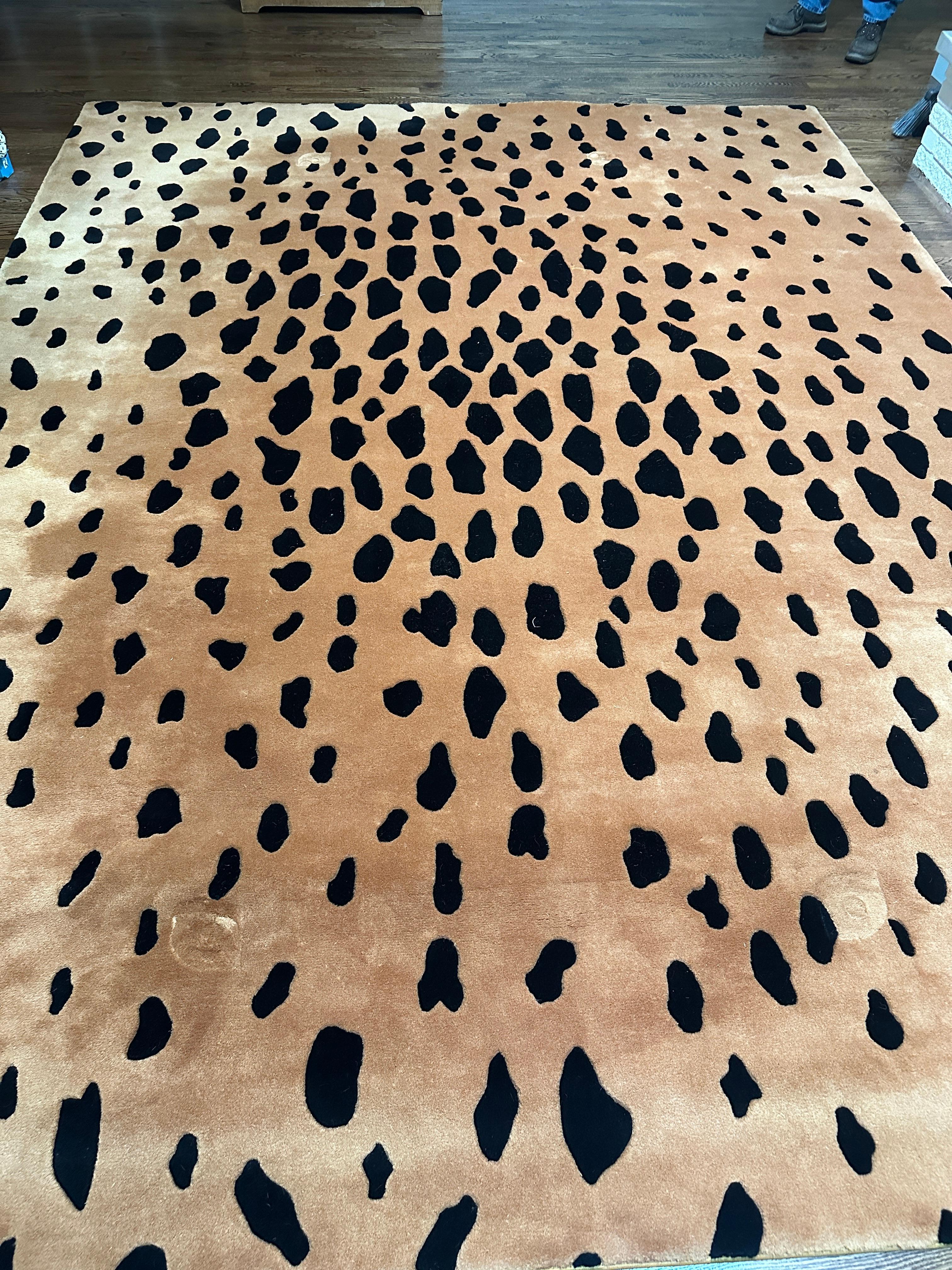 Alfombra gruesa grande con estampado de guepardo - 12,5 x 9,5 en venta 1