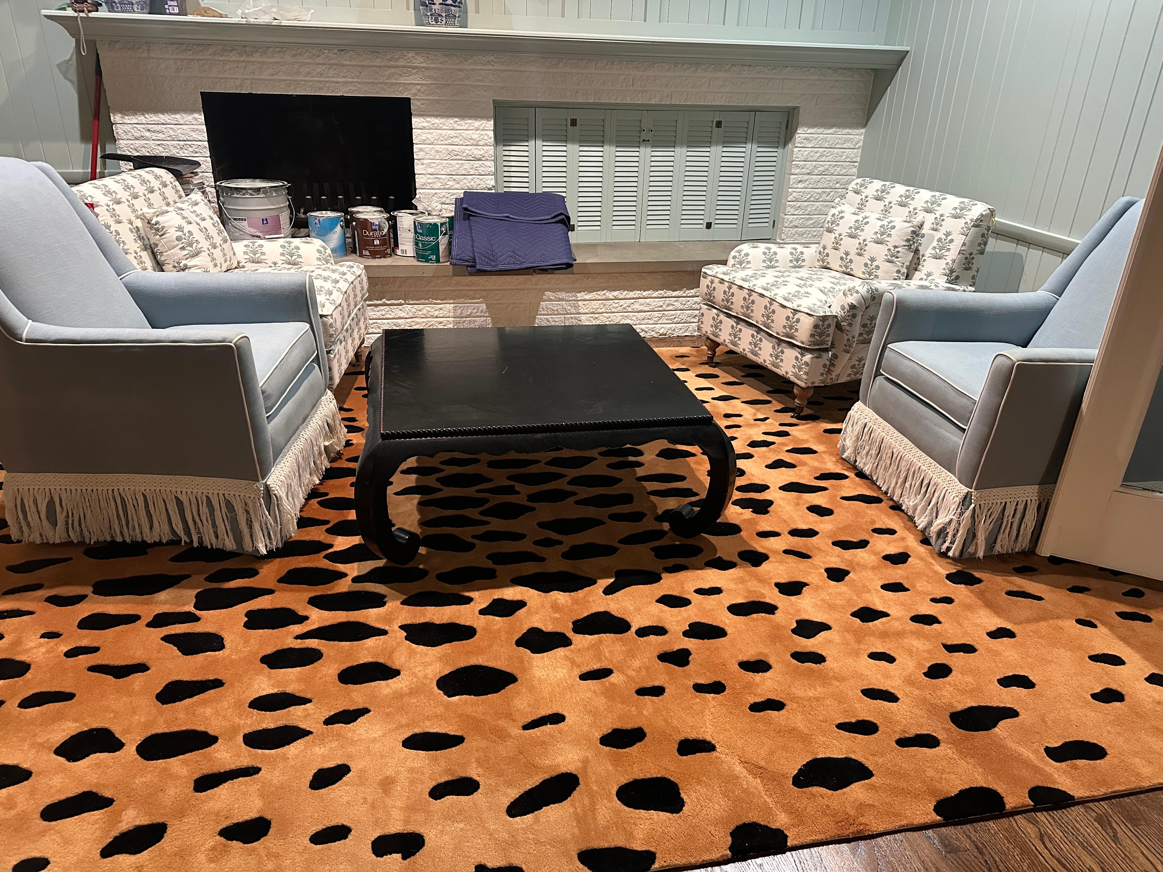 Alfombra gruesa grande con estampado de guepardo - 12,5 x 9,5 en venta 2