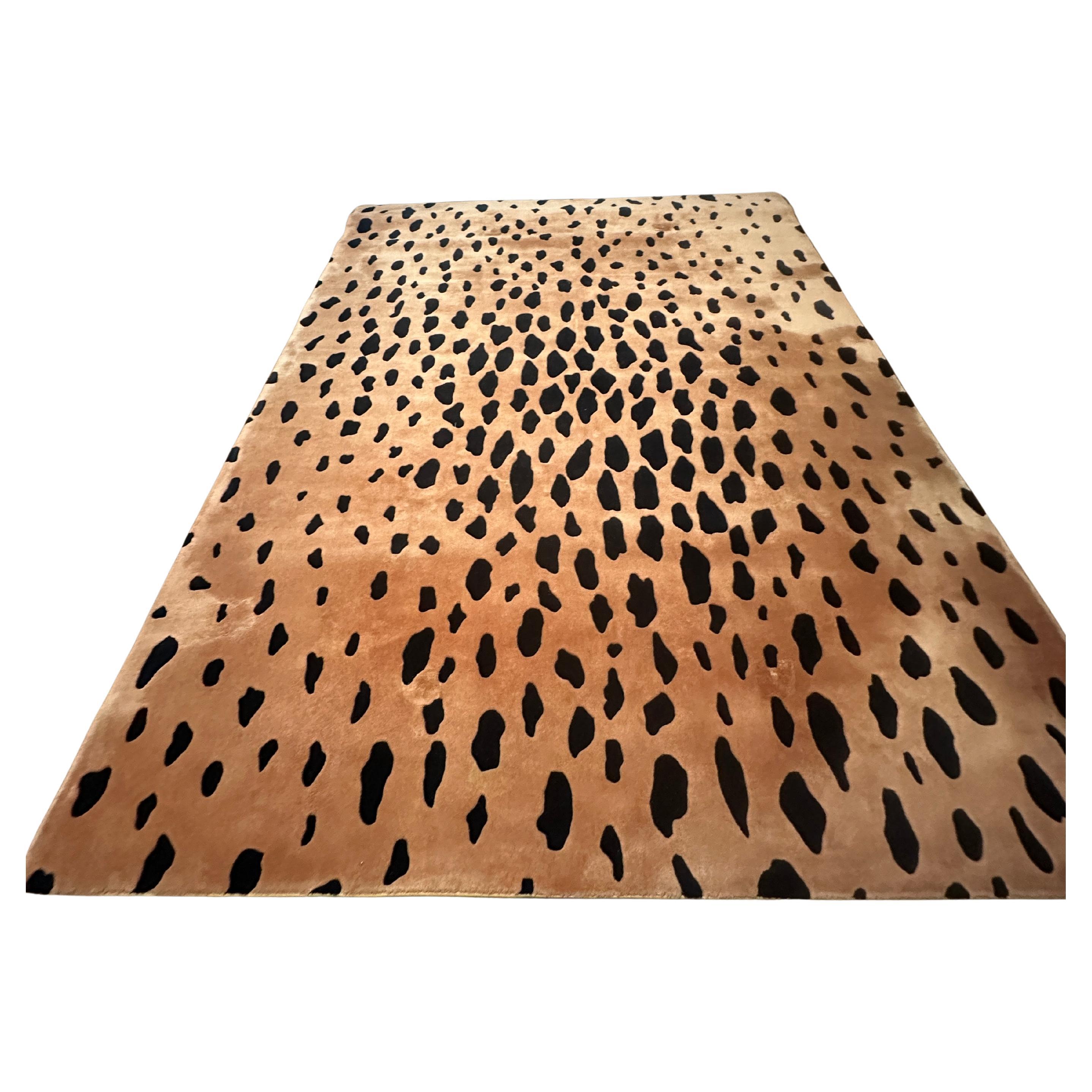 Alfombra gruesa grande con estampado de guepardo - 12,5 x 9,5 en venta