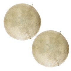 Grand verre épais et massif fait à la main, Chrome Flush Mount ou Wall Light, 1965