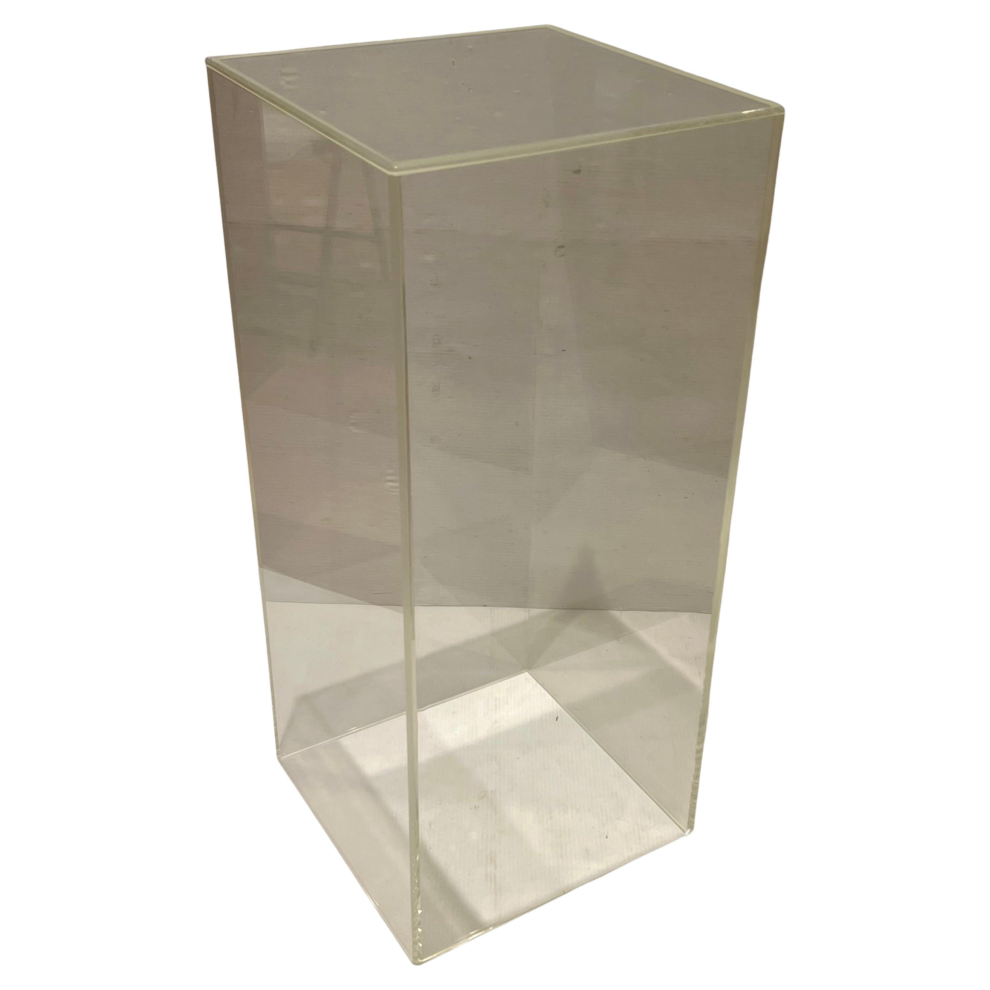 Space Age Large Thick Polished Solid Lucite Pedestal Postmodern For Sale