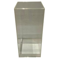 Large Thick Polished Solid Lucite Pedestal Postmodern
