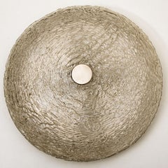 Grandes lámparas de techo empotradas de cristal grueso texturado, Alemania, años 60