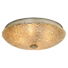 Large Thick Textured Glass Flush mount Ceiling Lights, Germany, 1960s