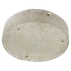 Grands plafonniers encastrés en verre texturé épais, années 1960