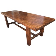 Large Thick Top Rustic Elm Antique Table