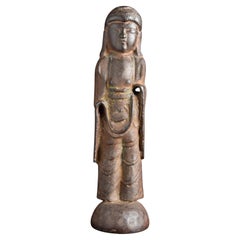 Antique 13/14thC Large Thickly Cast Iron Korean Buddha, 9020
