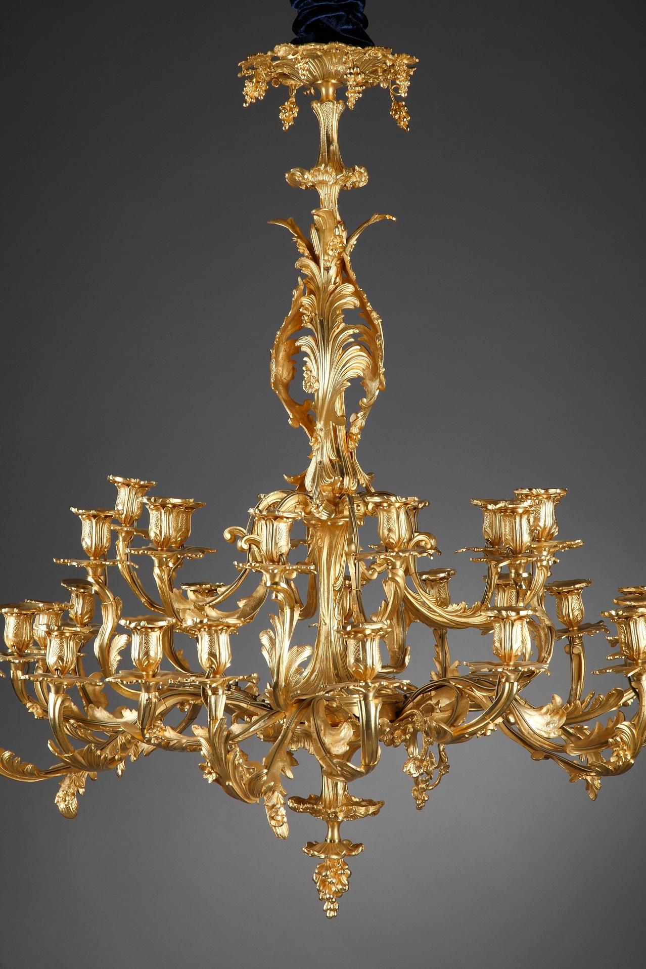 Large Thirty Light Louis XV Style Chandelier 12