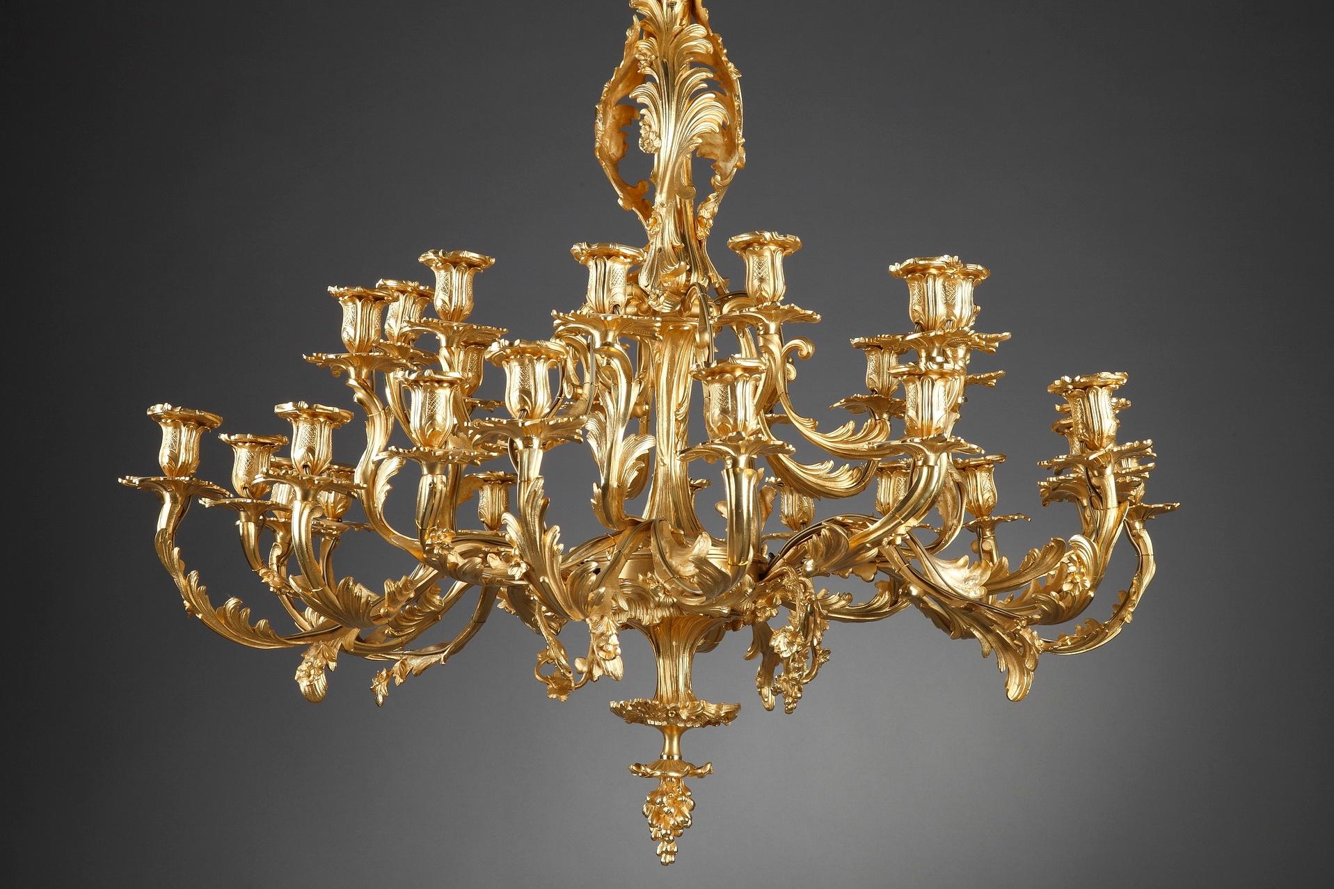French Large Thirty Light Louis XV Style Chandelier
