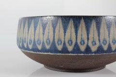 Large Thomas Toft Decorative Bowl, Blue and Grey Mid-century Danish Ceramic