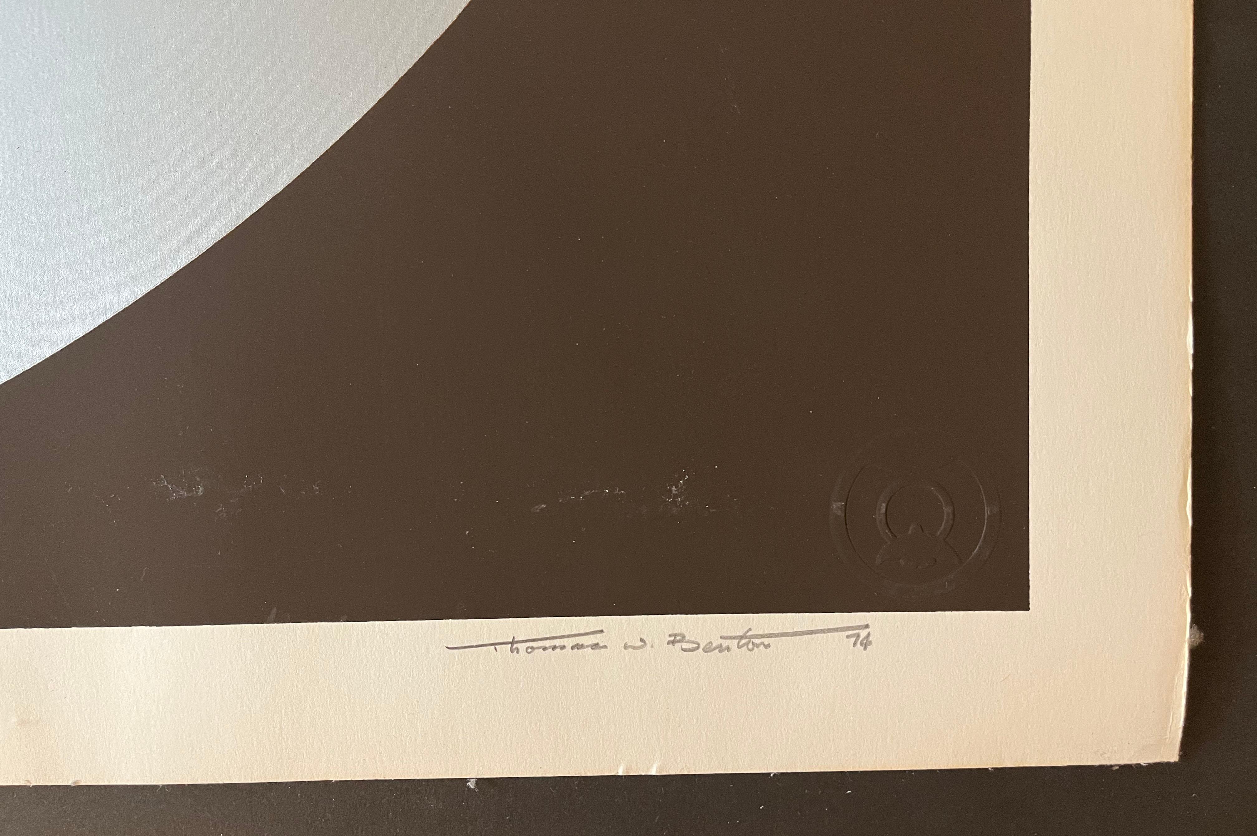 Große Thomas W. Benton 1970er Jahre Attraktive Drucke / Satz von 4 im Angebot 5