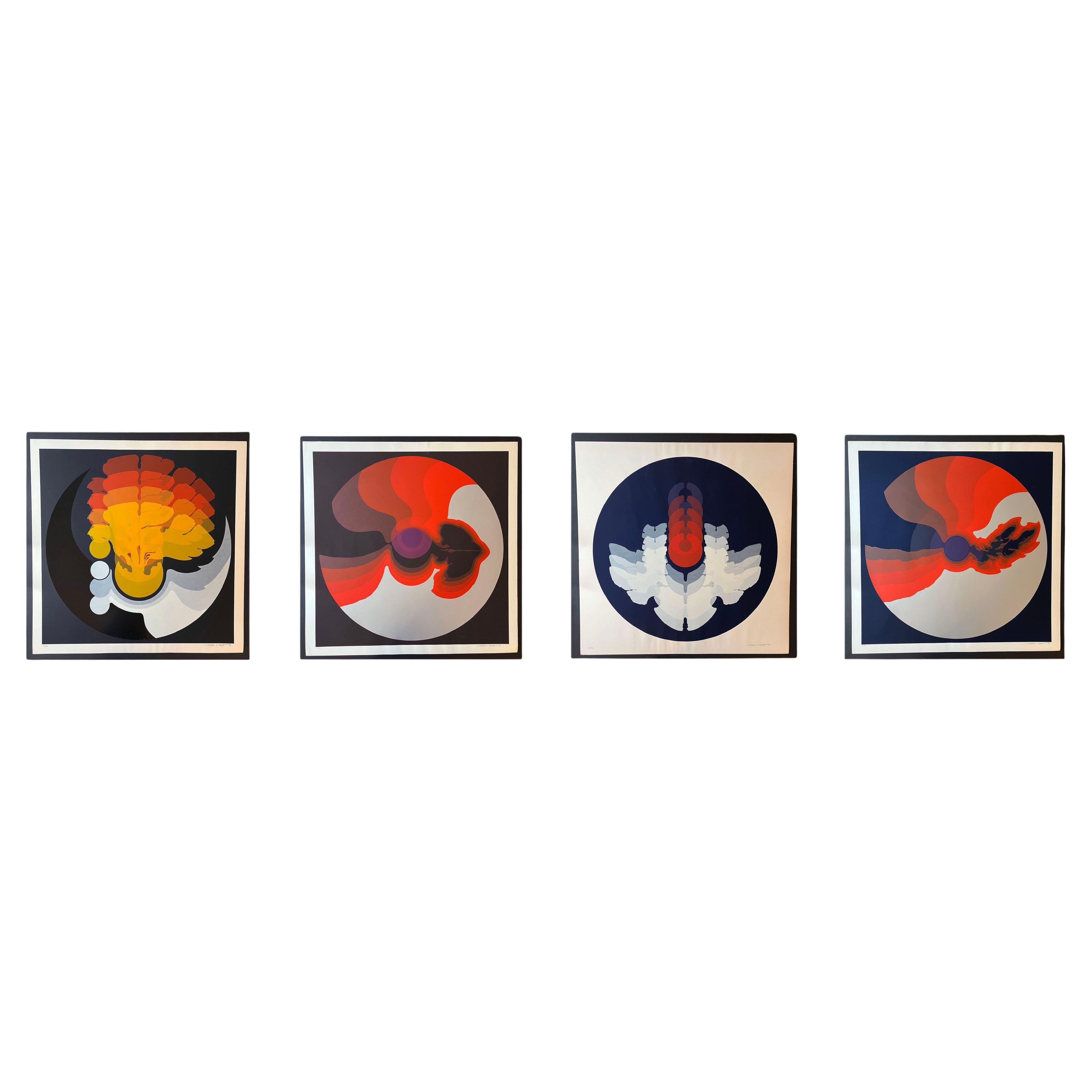 Attrayants tirages d'époque des années 1970 de Thomas W. Benton, lot de 4