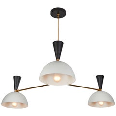 Large Three-Cone 'Lola II' Chandelier in Black and White