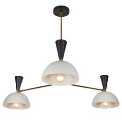 Large Three-Cone 'Lola II' Chandelier in Black and White