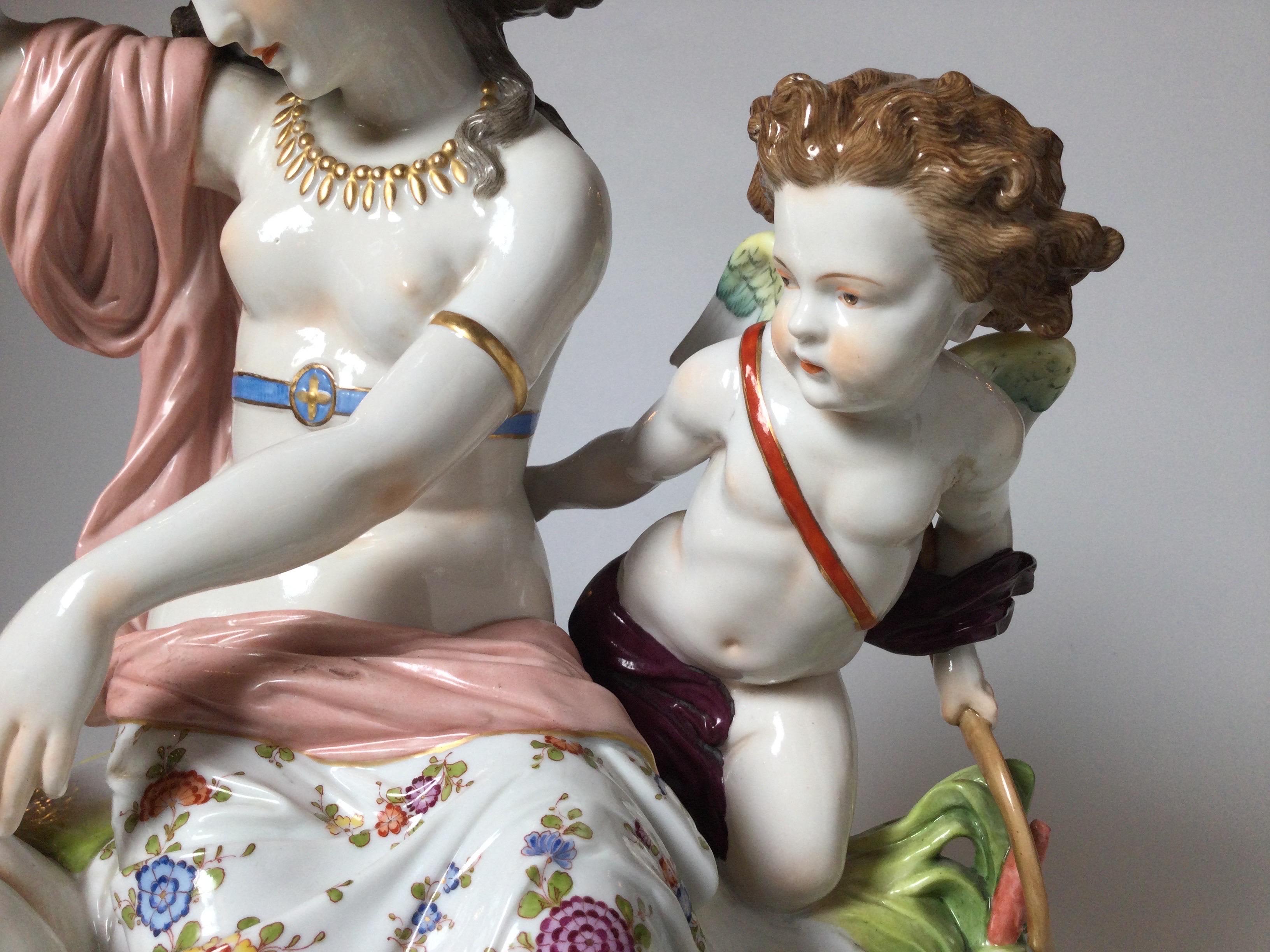 Hand-Painted Large Three Figure Capodimonte Sculpture, Hand Painted