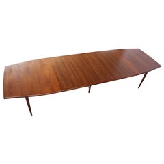 Large Three-Leaf Walnut Dining Table by Paul McCobb for Directional