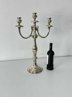 Large Three-Light Candelabra in 800 Silver, Height 60 cm, 1960s