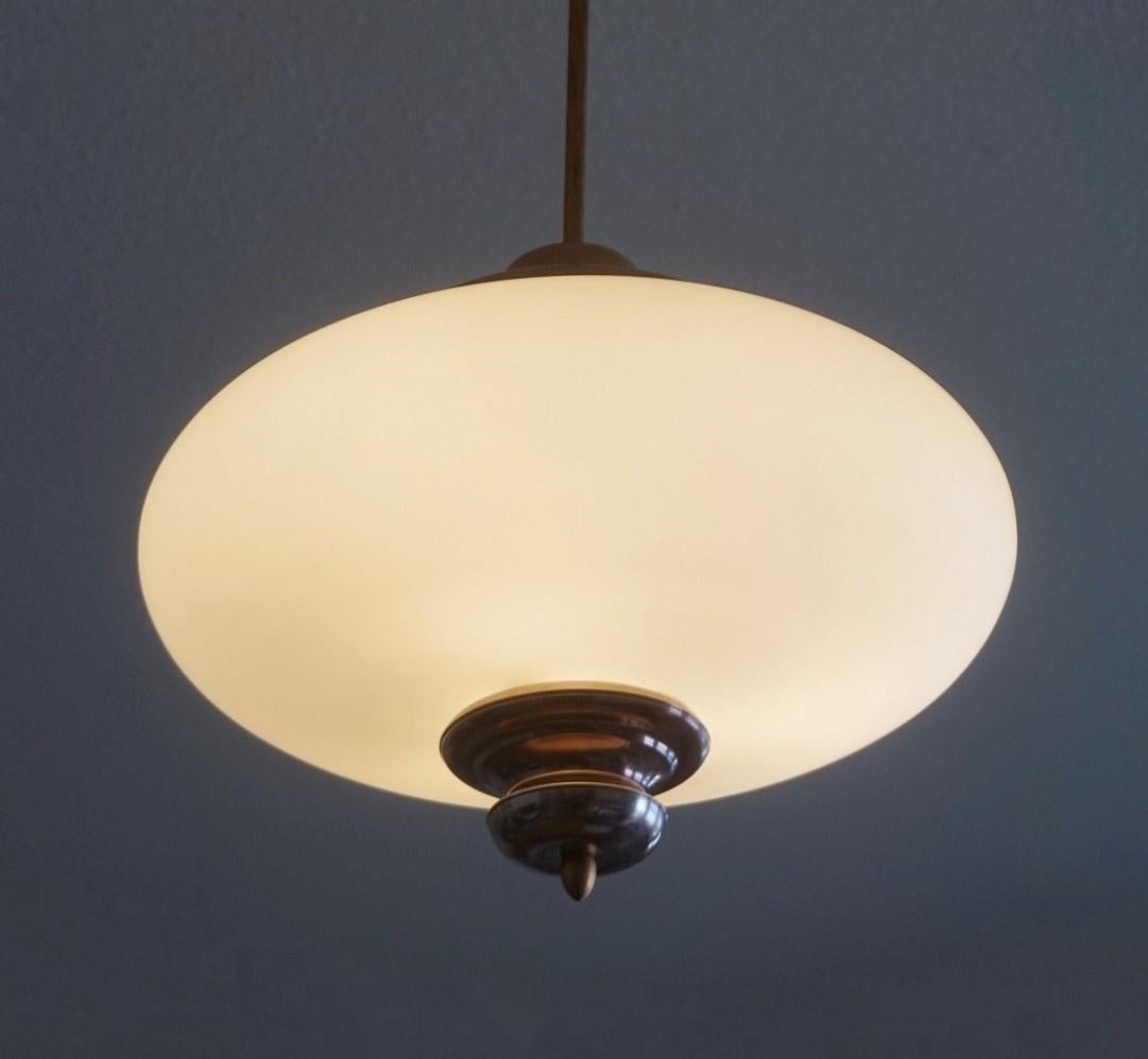 Three-Light Pendant by Arredoluce, Italy, 1950s For Sale 4