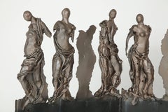 Large Three-Panel Floor Screen Titled "Dancers" by Judith Brown