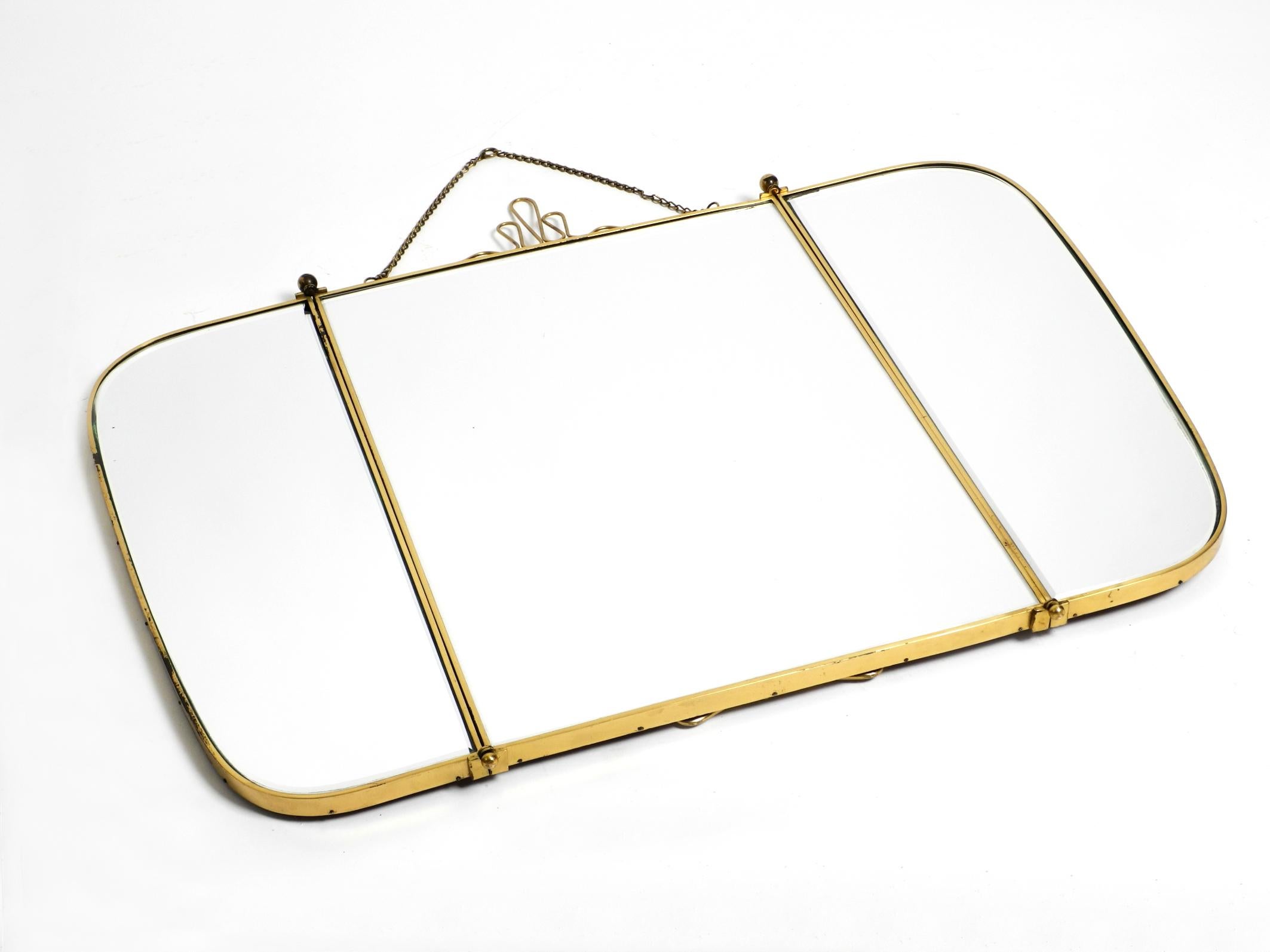 German Large three-part folding 1950s table or wall mirror from Münchner Zierspiegel For Sale