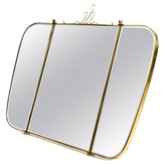 Large three-part folding 1950s table or wall mirror from Münchner Zierspiegel