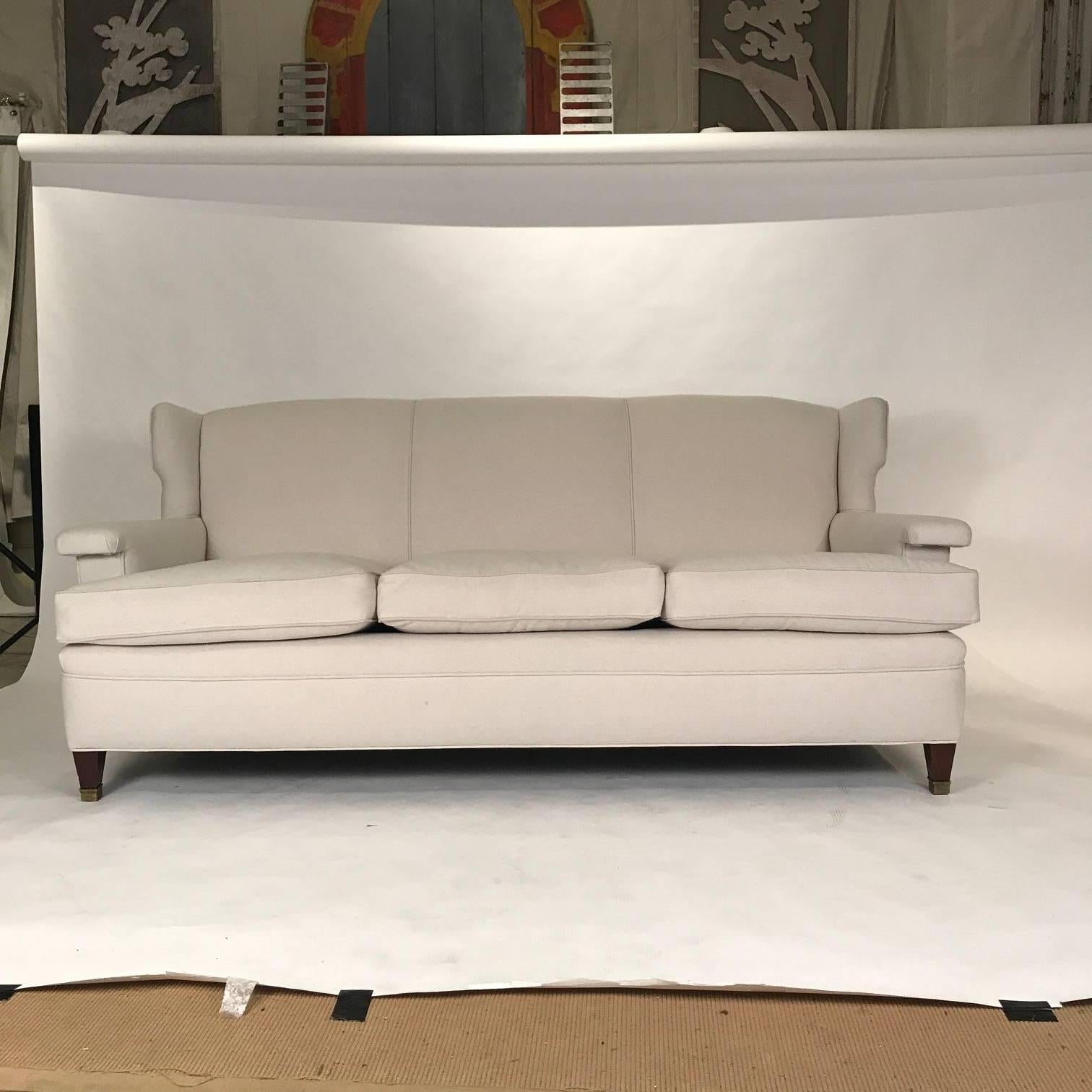 Modern Large Three-Seat Sofa in the Manner of Jean Michel Frank