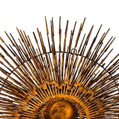 Gilt Iron Sunburst Light Fixture