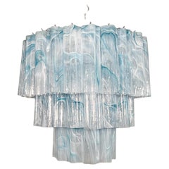 Tubos grandes de cristal de alabastro azul Murano 52 de tres pisos