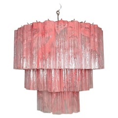 Large three-Tier Murano 52 pink alabaster glass tubes