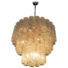 Grand lustre à trois branches en verre de Murano