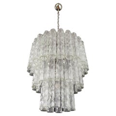 Large Three-Tier Murano Glass Tube Chandelier Large Three-Tier Murano Glass Tube Chandelier