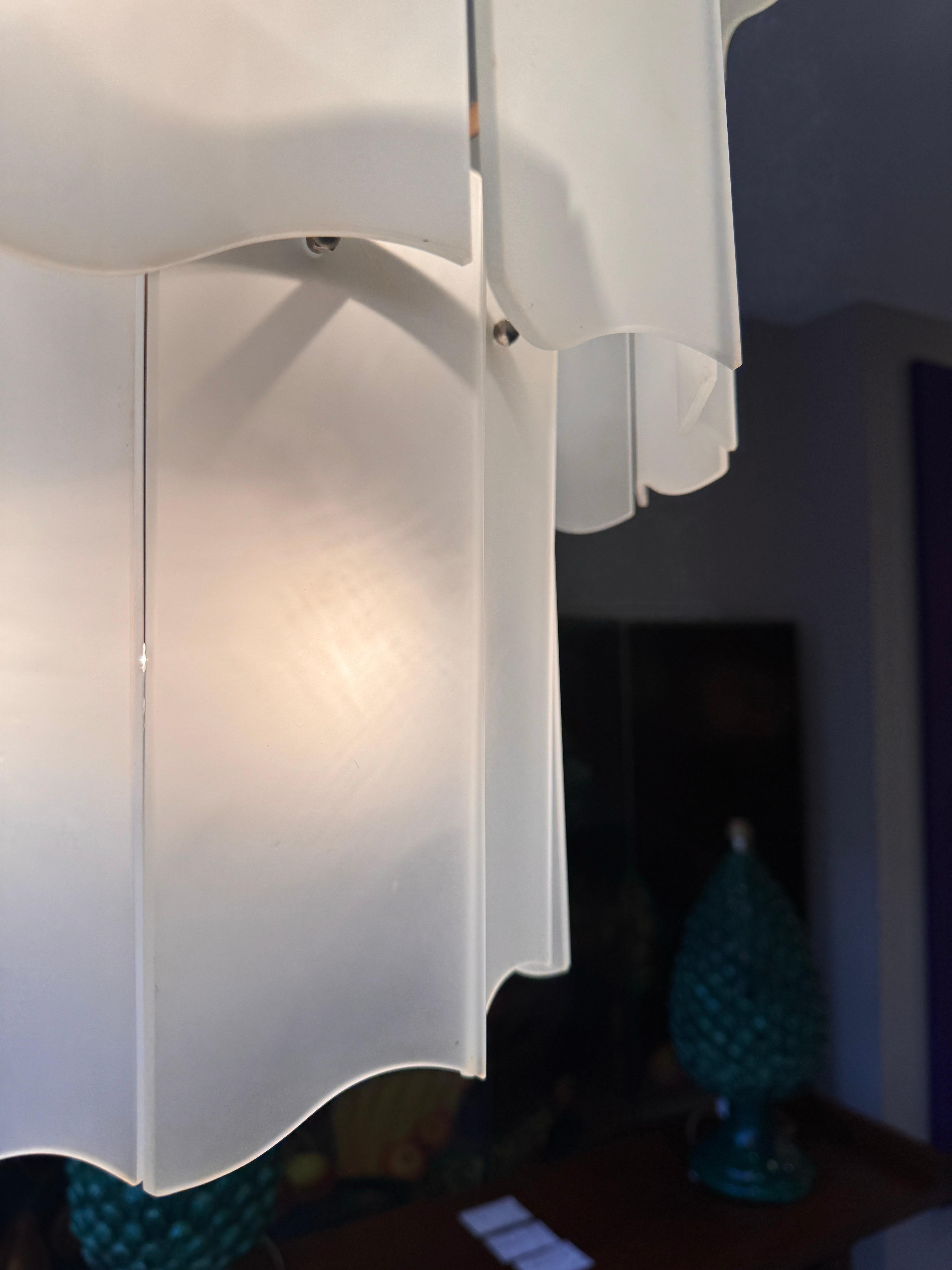 20th Century Large Three tiered cascading Murano glass chandelier For Sale