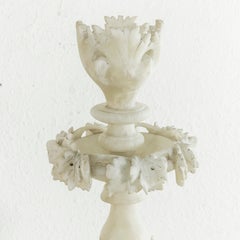 Large Three-Tiered French Hand-Carved Alabaster Serving Piece with Grapes
