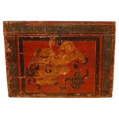 Grande boîte peinte tibétaine