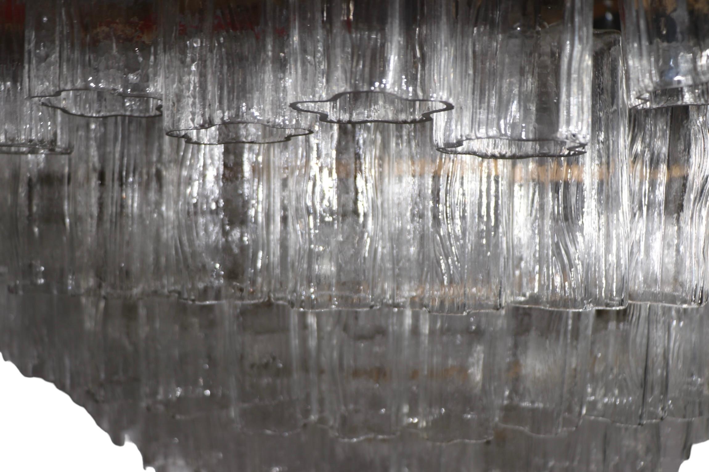 Grande Cascade à étages  Lustre encastré avec abat-jour Tronchi en verre de Murano en vente 12