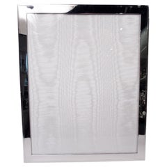 Grand cadre photo moderne américain en argent sterling Tiffany