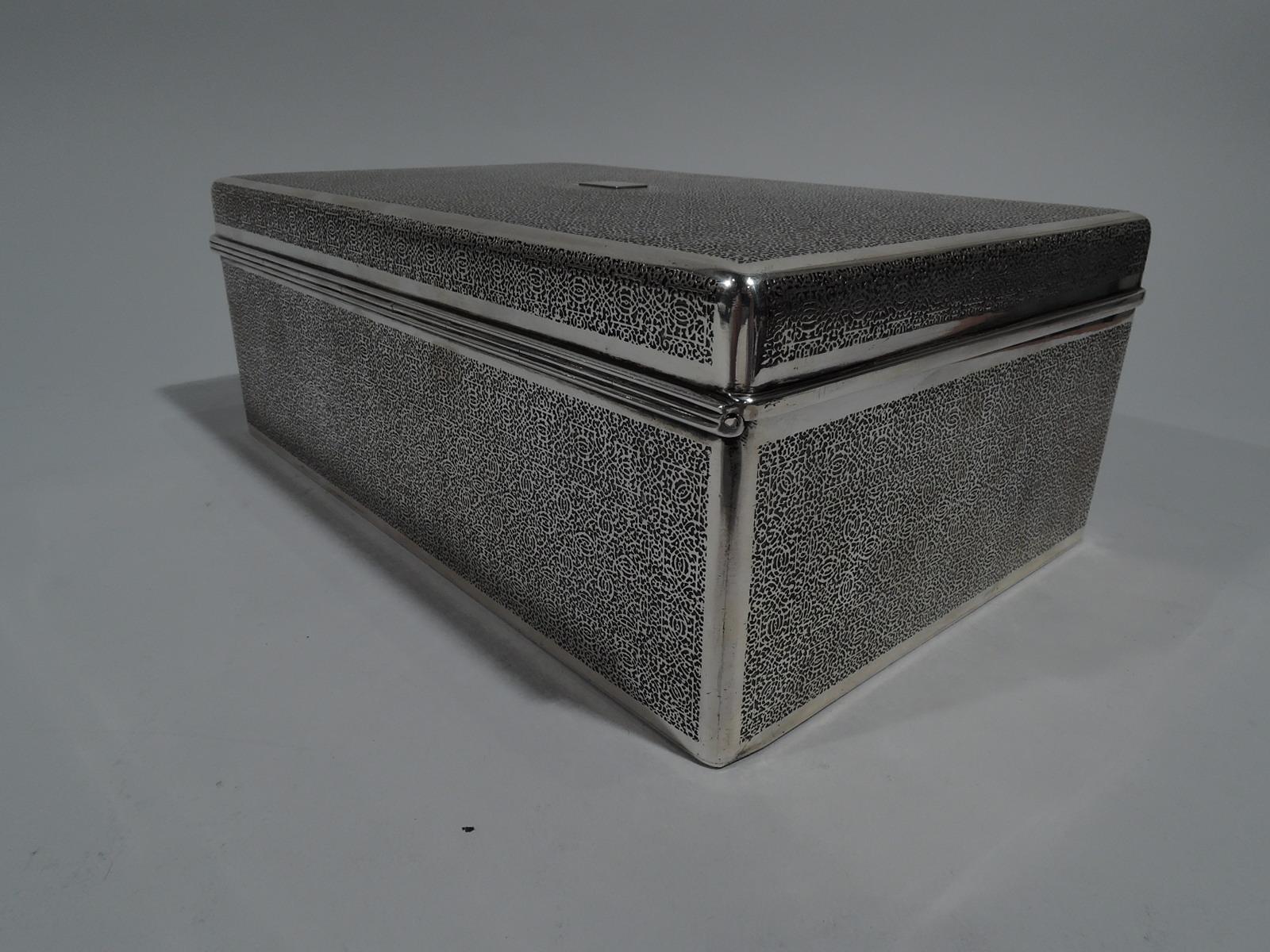 Large Tiffany & Co. Art Deco Modern Sterling Silver Box In Excellent Condition In New York, NY