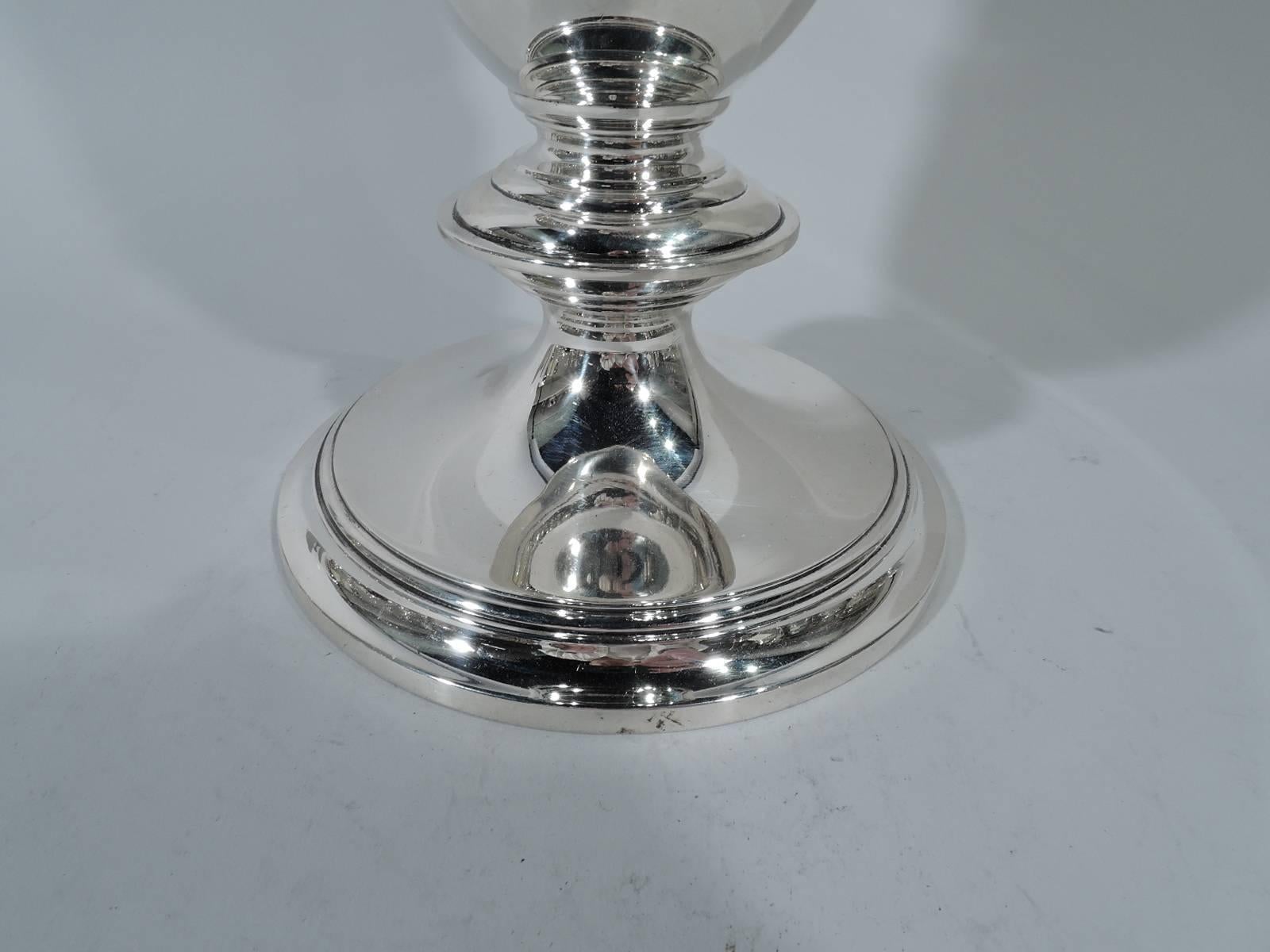 Large Tiffany Art Deco Sterling Silver Trumpet Vase In Excellent Condition In New York, NY