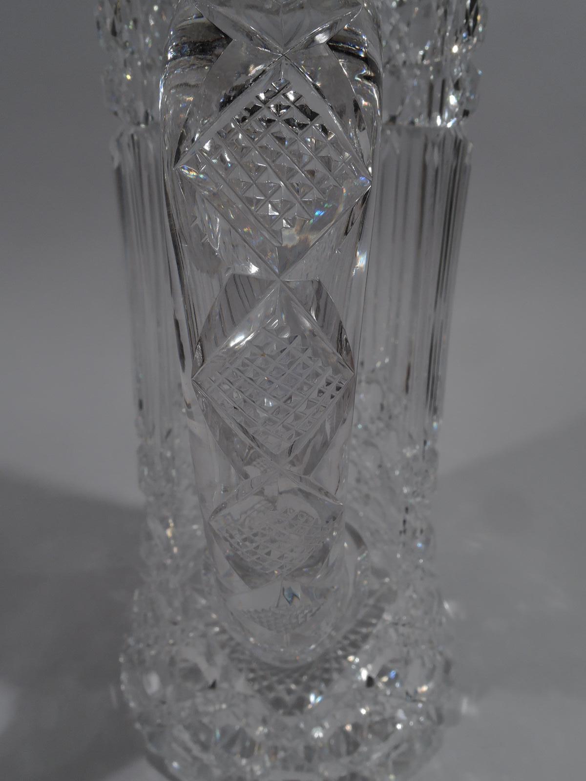 Large Tiffany Clover American Brilliant-Cut Glass Claret Jug 1