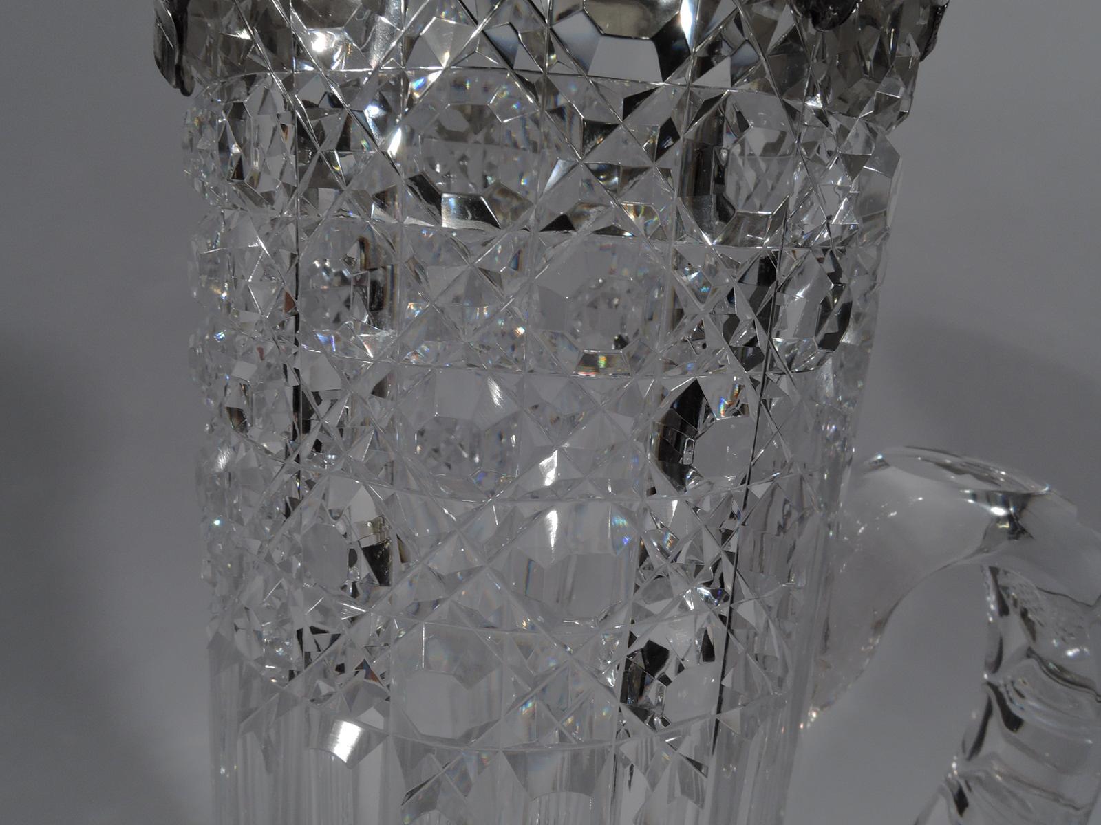 Large Tiffany Clover American Brilliant-Cut Glass Claret Jug 2