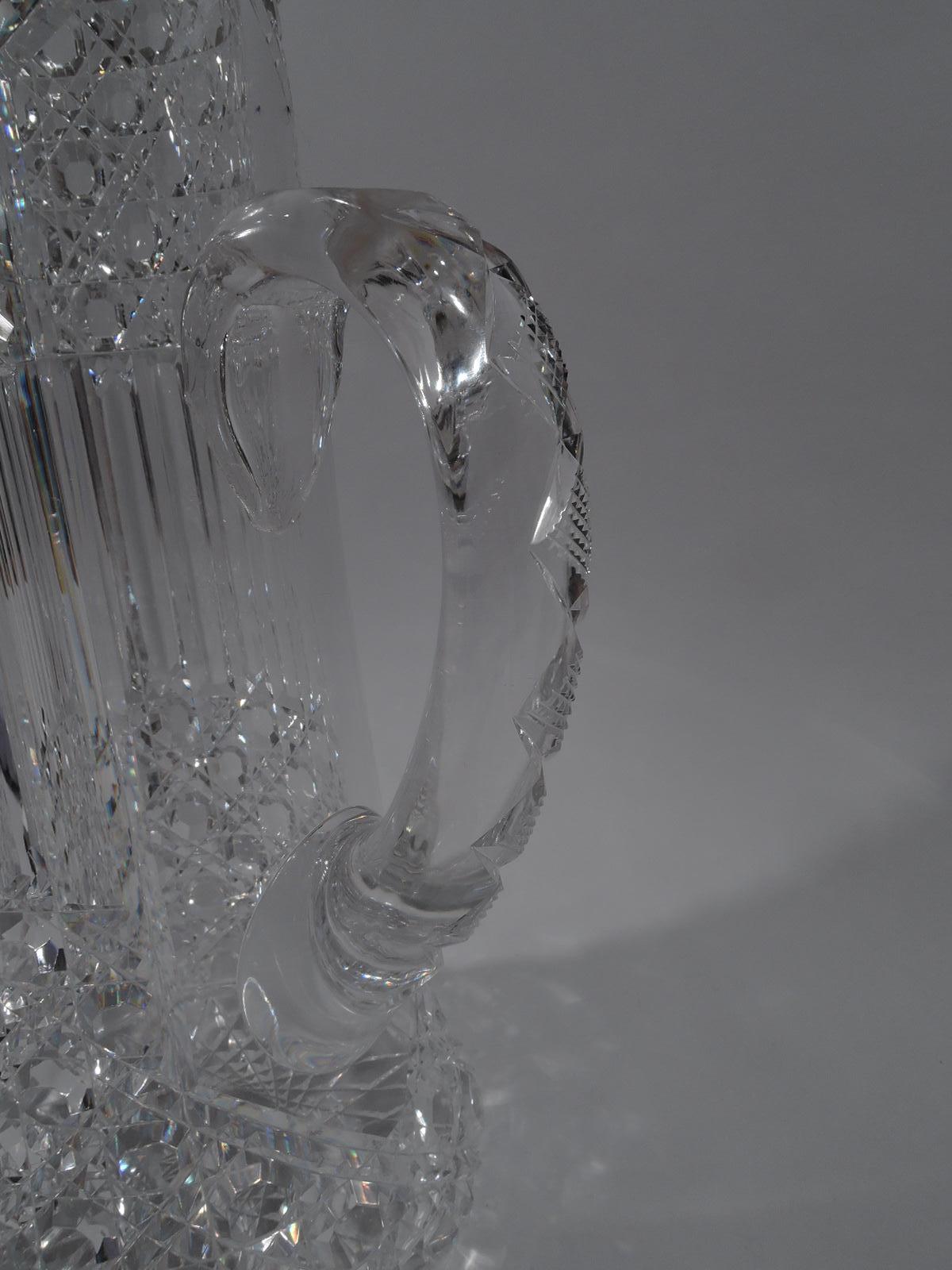 Large Tiffany Clover American Brilliant-Cut Glass Claret Jug 3