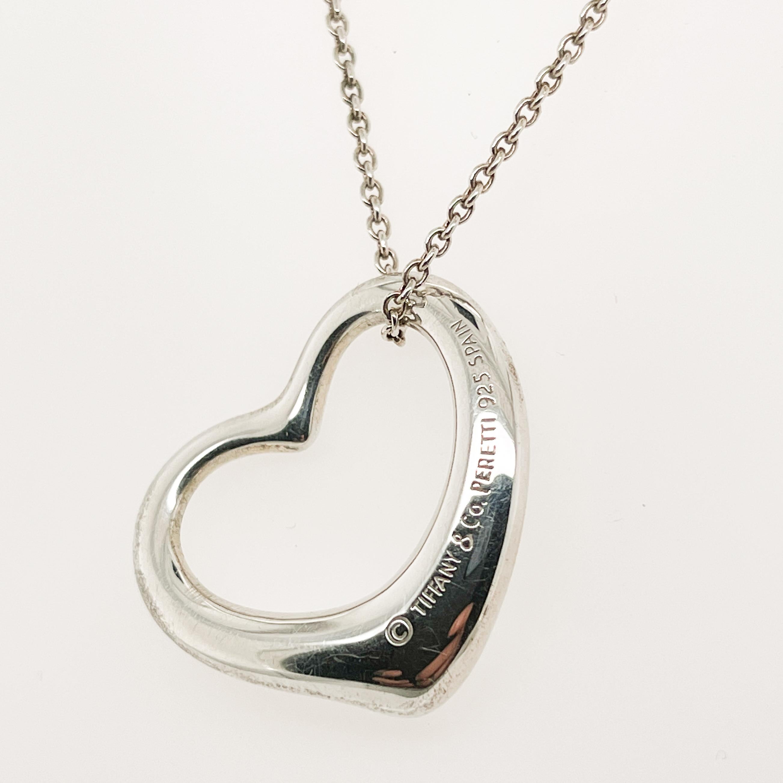 tiffany open heart necklace silver