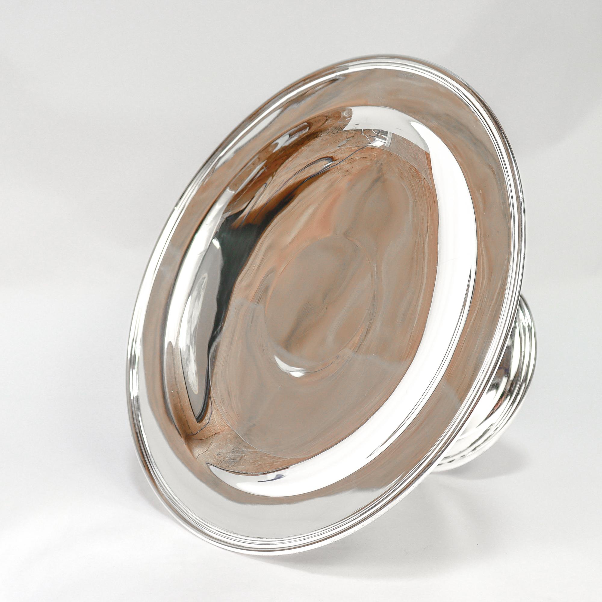 Große Tiffany & Co. Mitte des Jahrhunderts Sterling Silber Kompott oder Kuchen Stand im Angebot 3