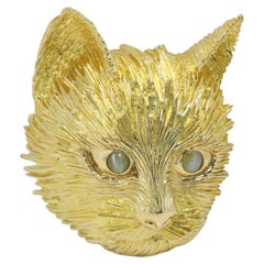 Large Tiffany & Co Wild Cat Pendant Brooch Pin 18k