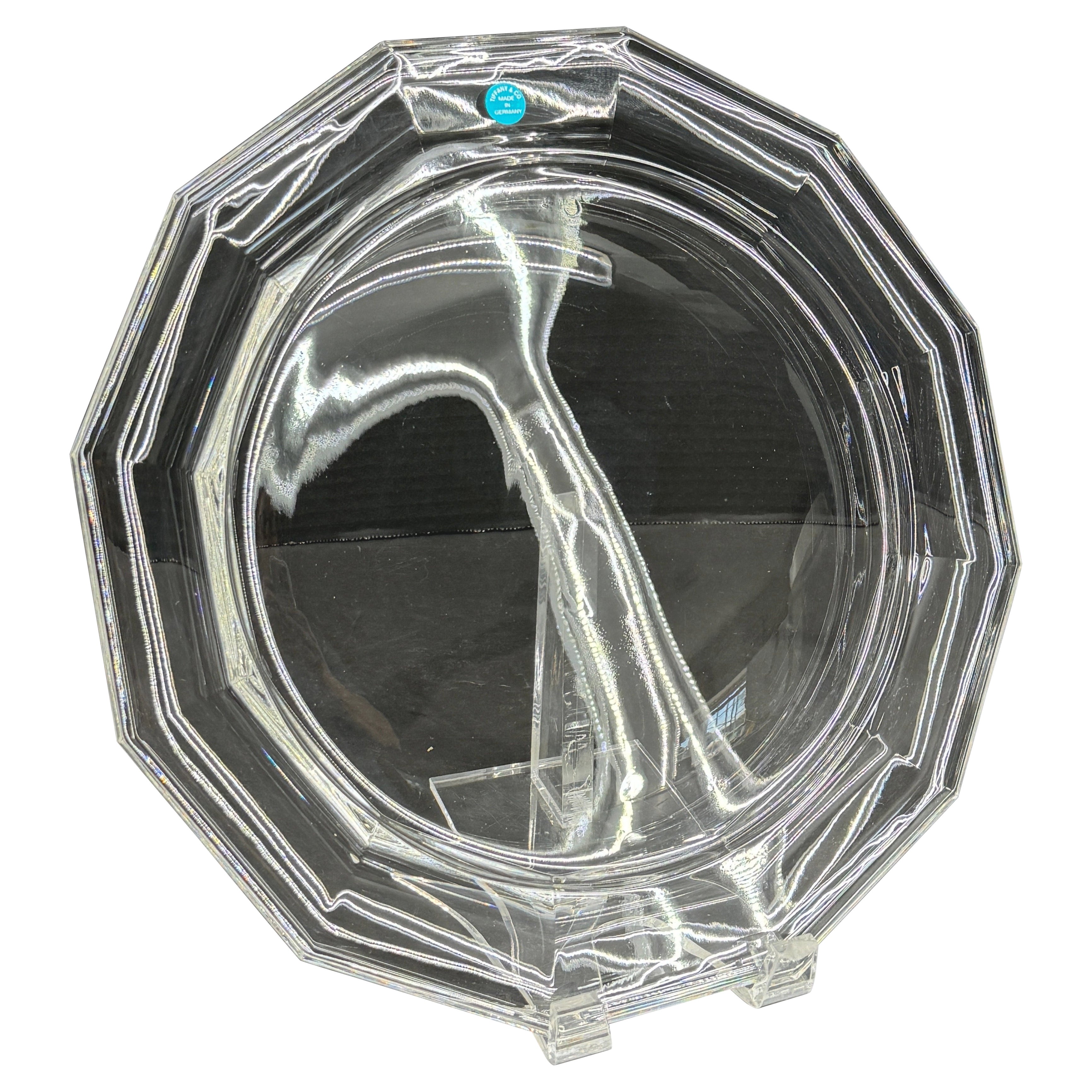 Large Tiffany Crystal Glass Charger Serving Platter