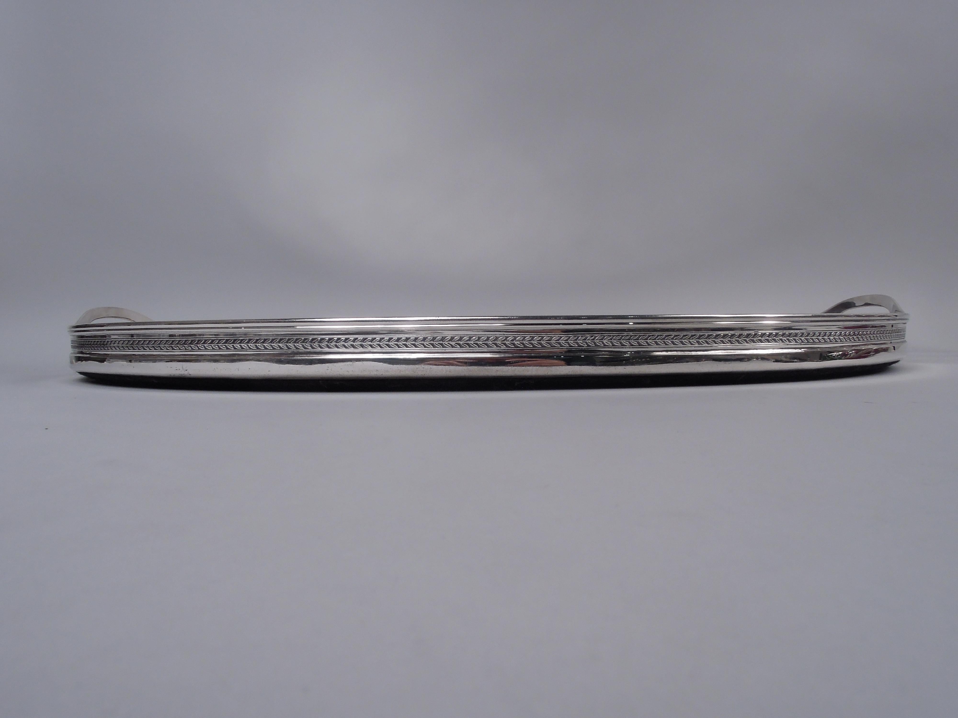 20th Century Large Tiffany Edwardian Regency Sterling Silver Tray For Sale