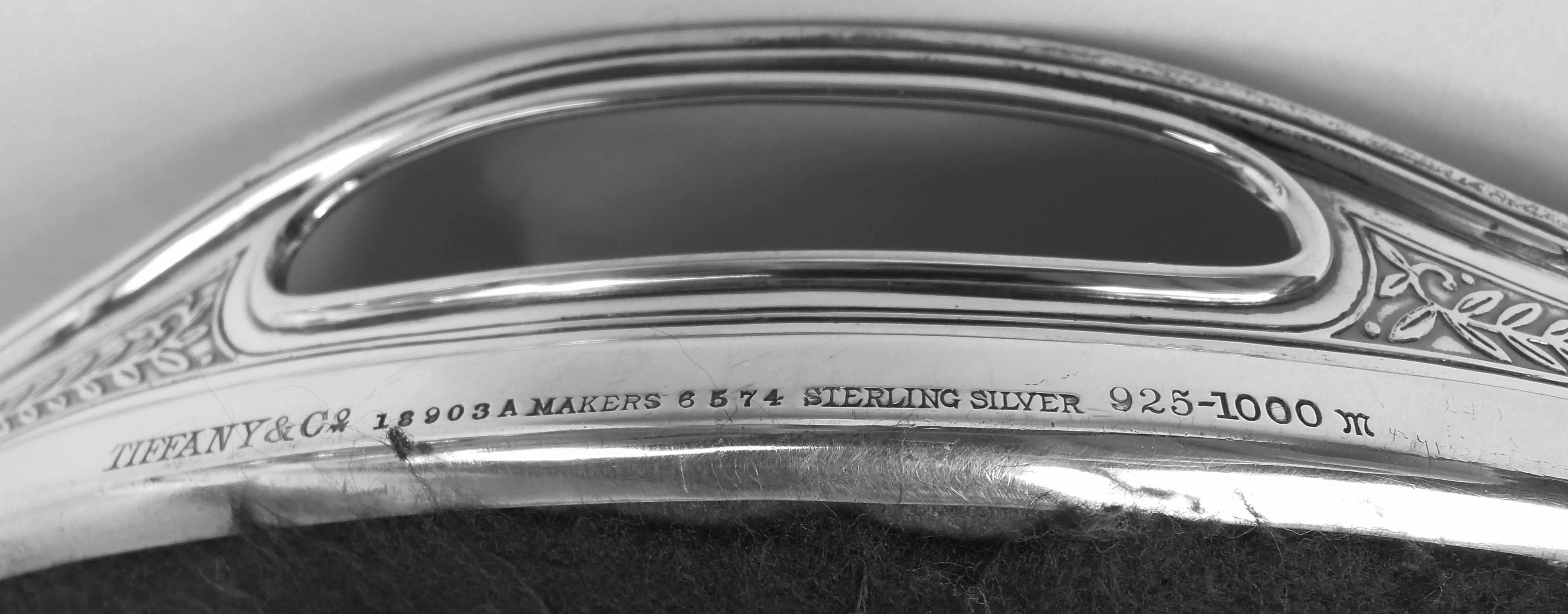Large Tiffany Edwardian Regency Sterling Silver Tray For Sale 2