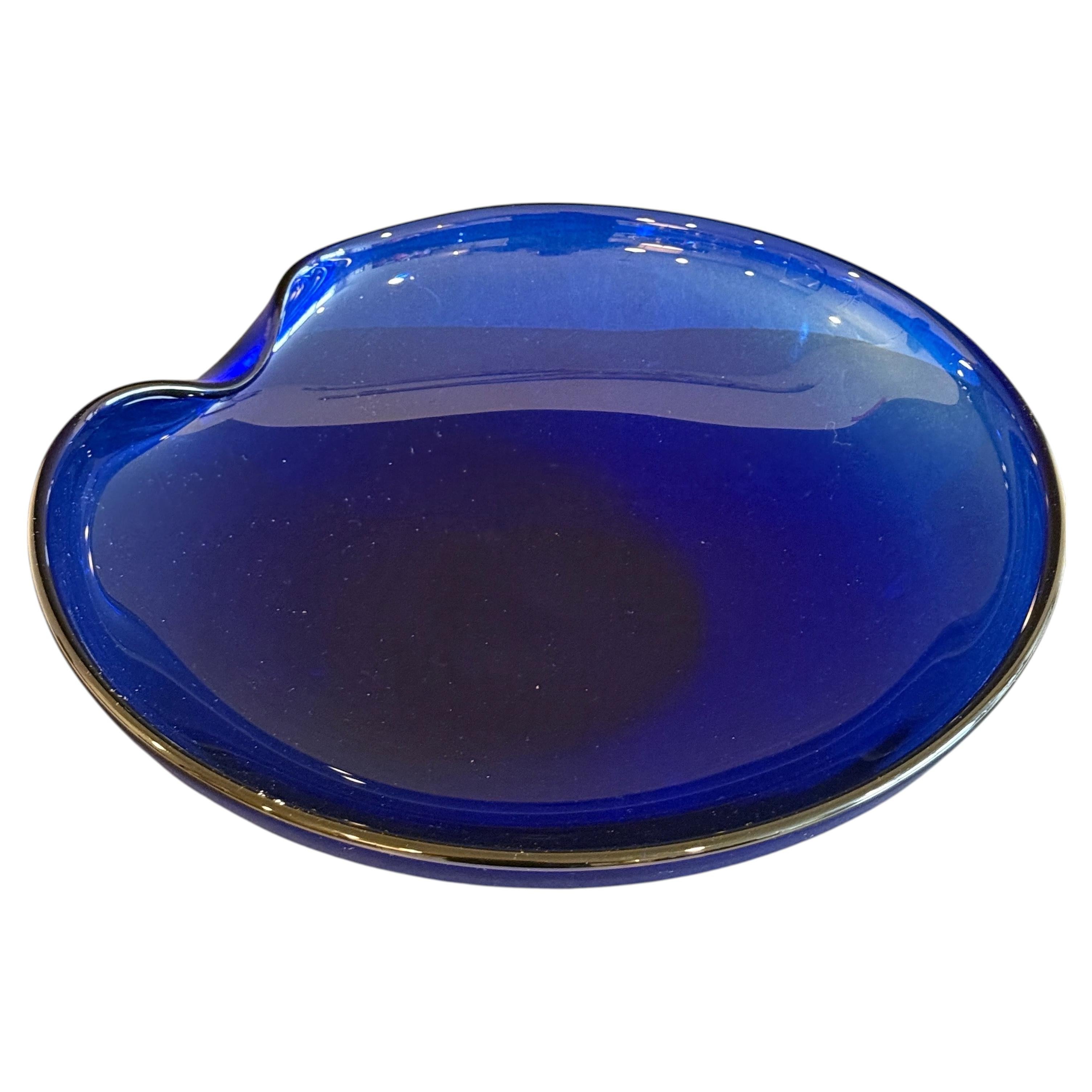 Large Tiffany Elsa Peretti Cobalt Blue Thumbprint Glass Bowl