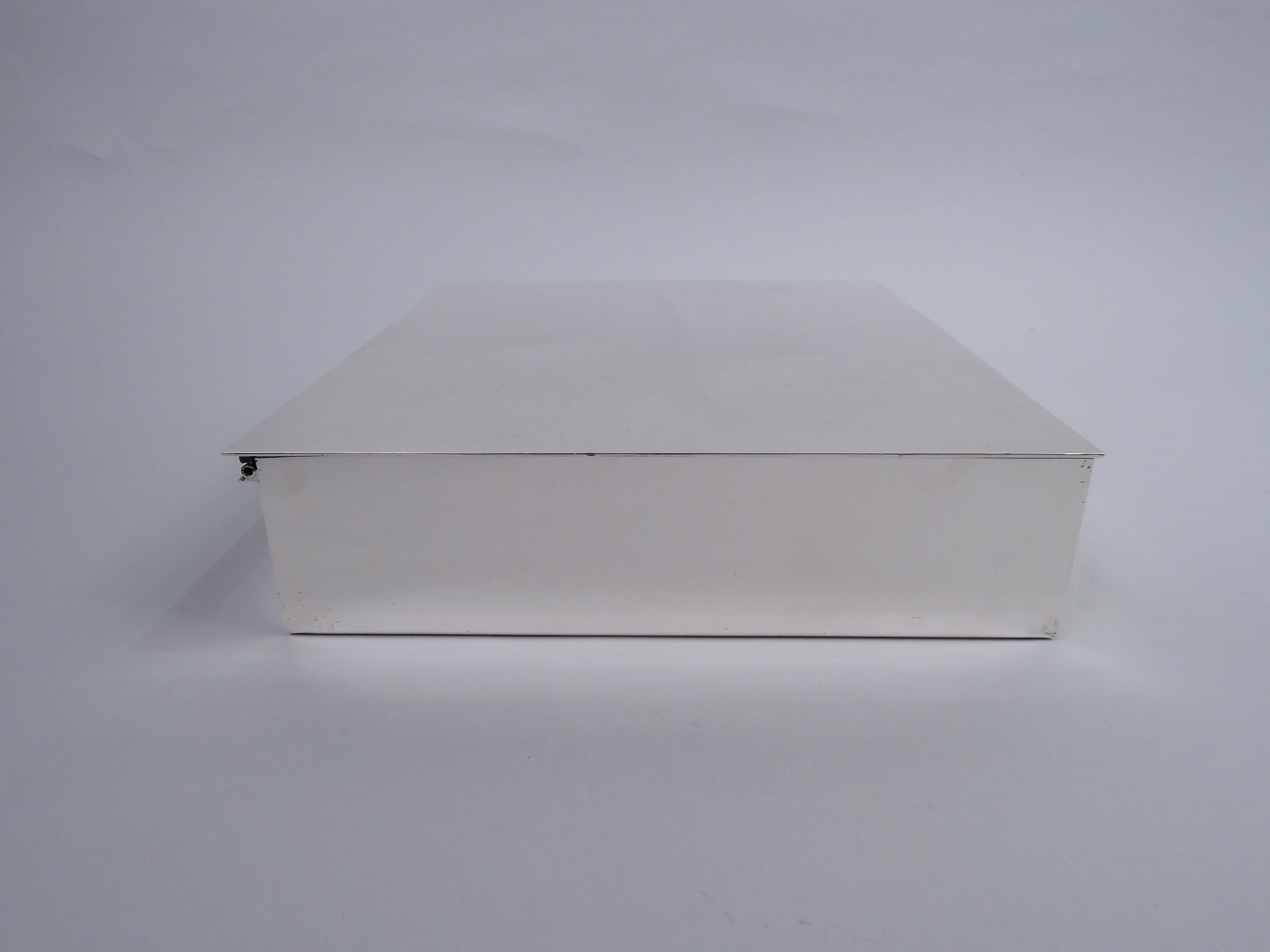 Mid-Century Modern Large Tiffany Midcentury Modern Sterling Silver Cigar Box